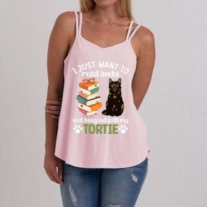 Hang Out With My Tortie Cat Owner Tortoiseshell Cat Lover Gift Women's Strappy Tank