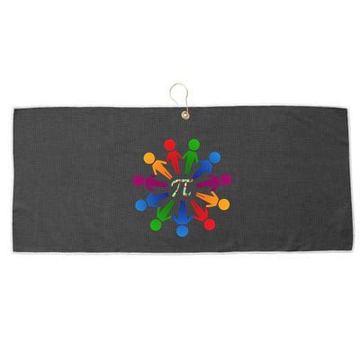 Happy Outfit With Pi Day Gift Large Microfiber Waffle Golf Towel