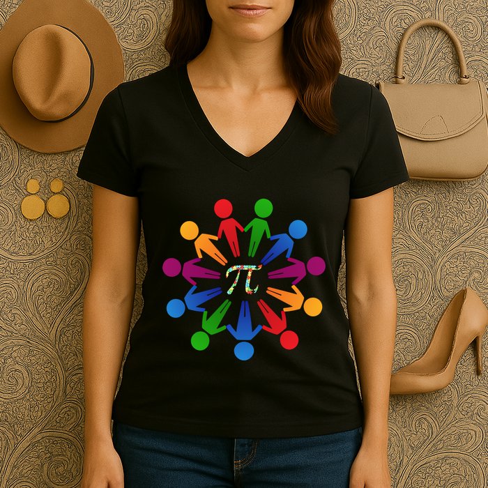 Happy Outfit With Pi Day Gift Women's V-Neck T-Shirt