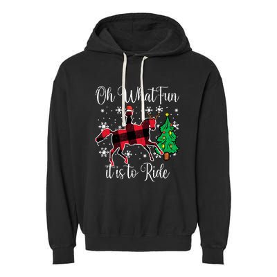 Horse Oh What Fun It Is To Ride Christmas Xmas Girls  Garment-Dyed Fleece Hoodie