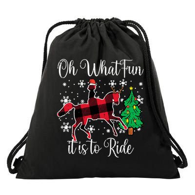 Horse Oh What Fun It Is To Ride Christmas Xmas Girls  Drawstring Bag