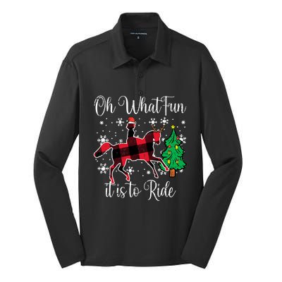 Horse Oh What Fun It Is To Ride Christmas Xmas Girls  Silk Touch Performance Long Sleeve Polo