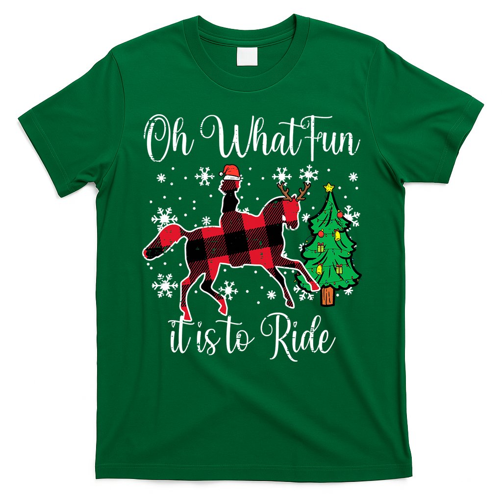 Horse Oh What Fun It Is To Ride Christmas Xmas Girls  T-Shirt