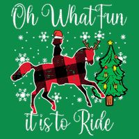 Horse Oh What Fun It Is To Ride Christmas Xmas Girls  Tall T-Shirt