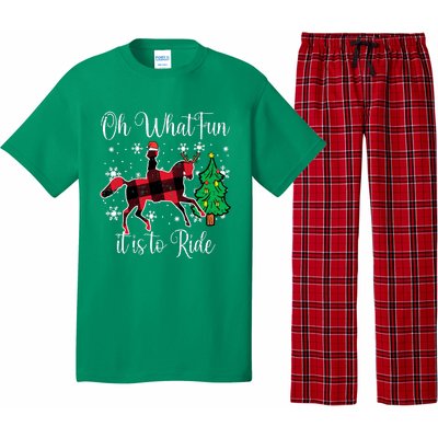 Horse Oh What Fun It Is To Ride Christmas Xmas Girls  Pajama Set