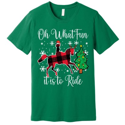 Horse Oh What Fun It Is To Ride Christmas Xmas Girls  Premium T-Shirt