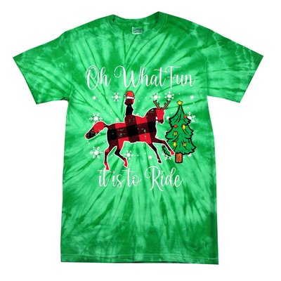 Horse Oh What Fun It Is To Ride Christmas Xmas Girls  Tie-Dye T-Shirt