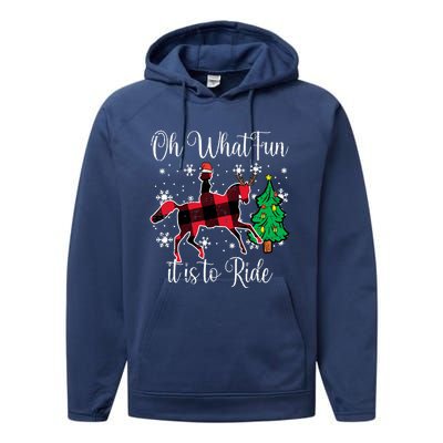 Horse Oh What Fun It Is To Ride Christmas Xmas Girls  Performance Fleece Hoodie