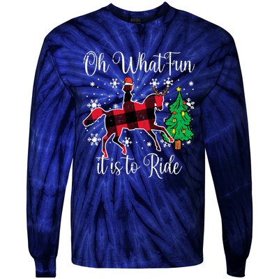 Horse Oh What Fun It Is To Ride Christmas Xmas Girls  Tie-Dye Long Sleeve Shirt