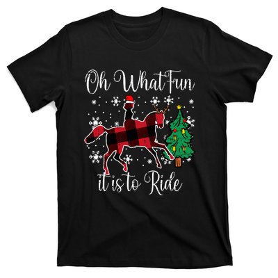 Horse Oh What Fun It Is To Ride Christmas Xmas Girls Women T-Shirt