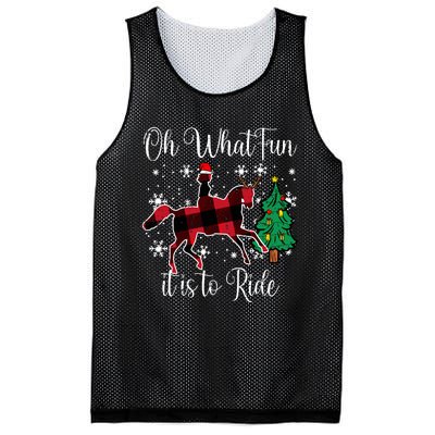 Horse Oh What Fun It Is To Ride Christmas Xmas Girls Women Mesh Reversible Basketball Jersey Tank