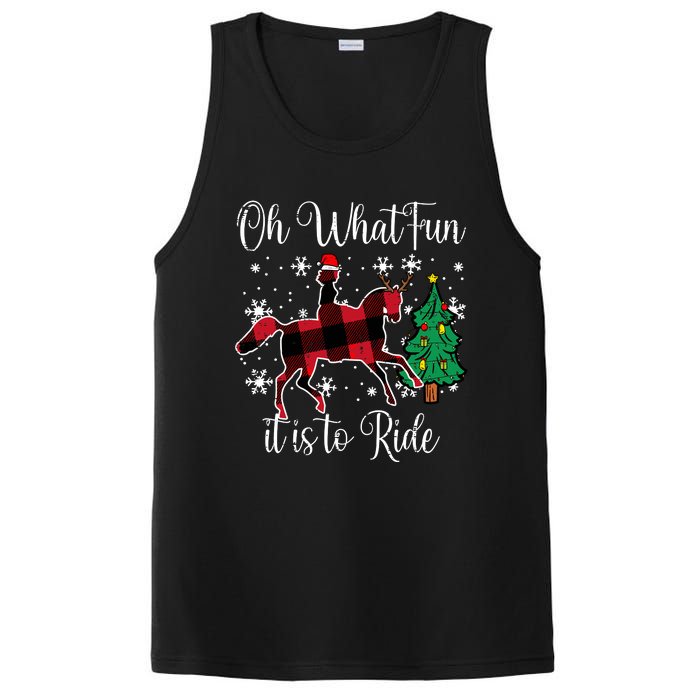 Horse Oh What Fun It Is To Ride Christmas Xmas Girls Women PosiCharge Competitor Tank