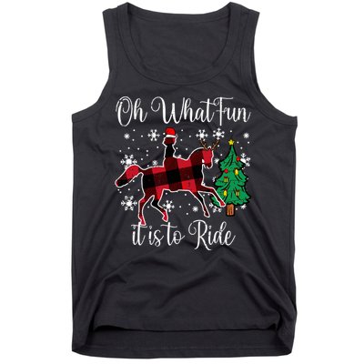 Horse Oh What Fun It Is To Ride Christmas Xmas Girls Women Tank Top