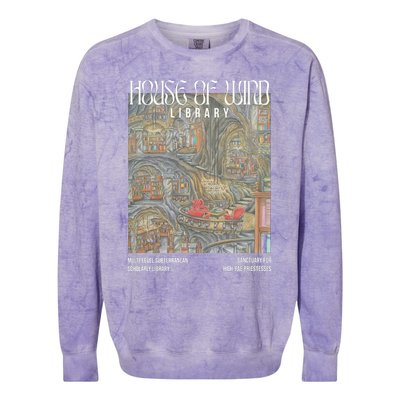 House Of Wind Library Velaris Throne Of Glass Colorblast Crewneck Sweatshirt