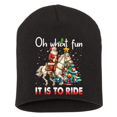 Horse Oh What Fun It Is To Ride Christmas Xmas Short Acrylic Beanie