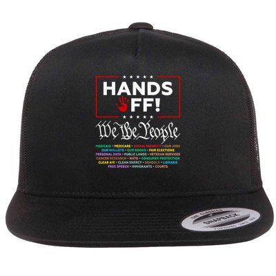 Hands Off We The People Hands Off Protest  Flat Bill Trucker Hat