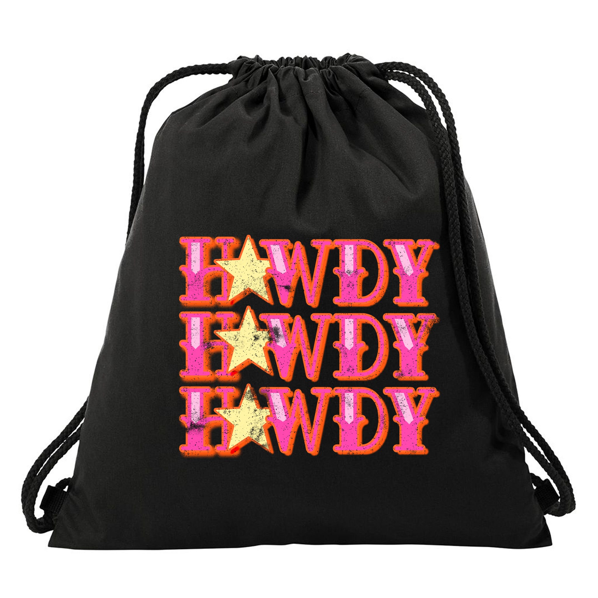 Howdy Rodeo Western Retro Vintage Country Southern Drawstring Bag