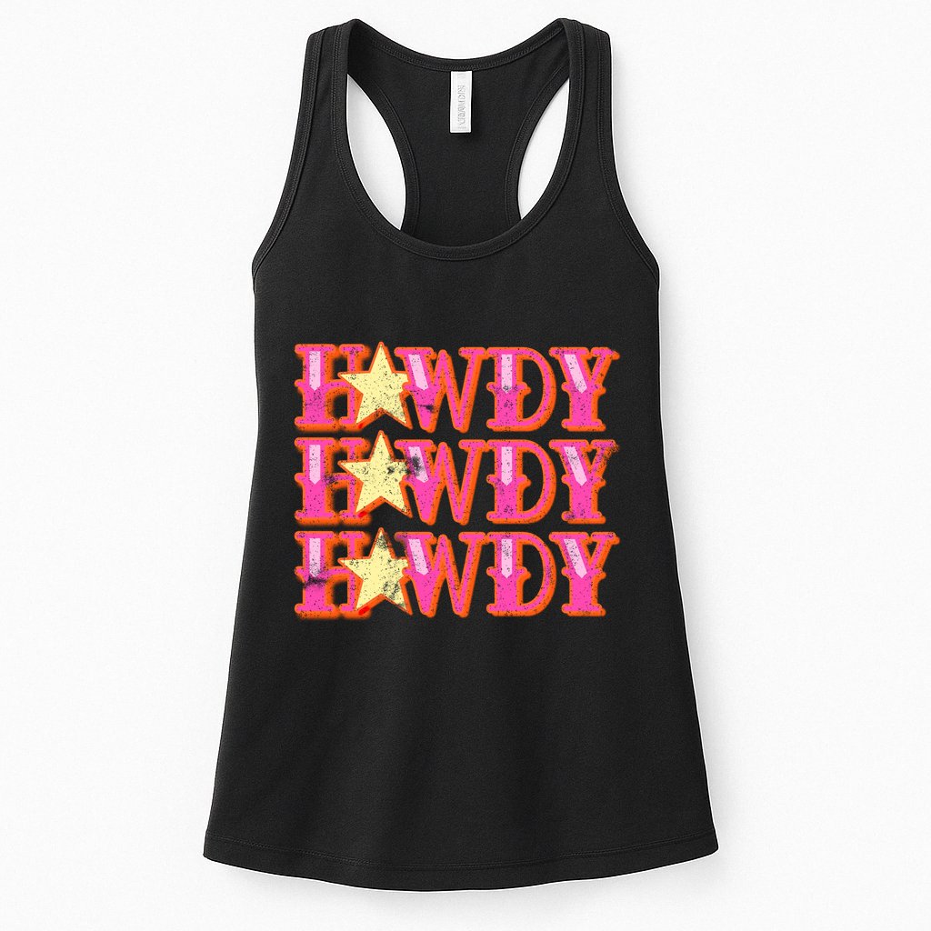 Howdy Rodeo Western Retro Vintage Country Southern Womens Tank Top