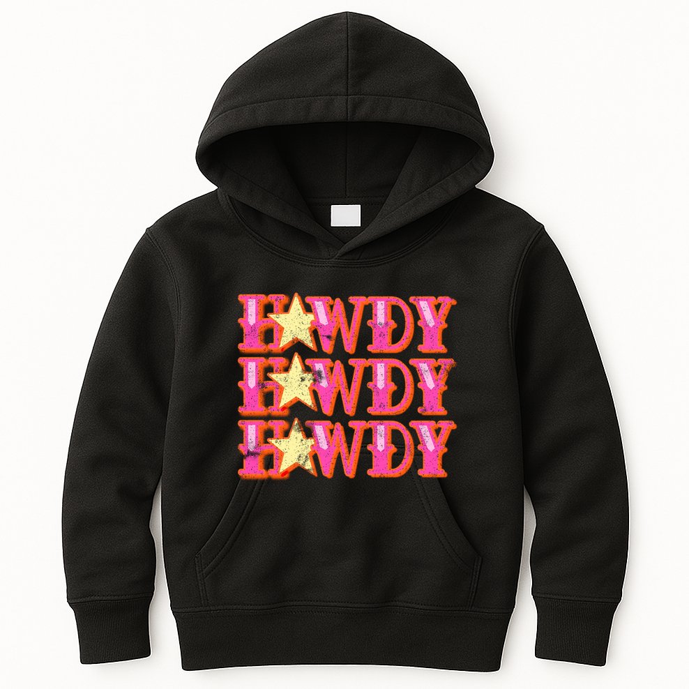 Howdy Rodeo Western Retro Vintage Country Southern Kids Hoodie