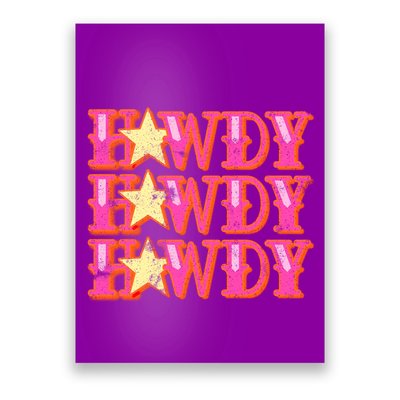 Howdy Rodeo Western Retro Vintage Country Southern Poster