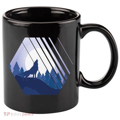 Howling Wolf 11oz C Handle Ceramic Mug