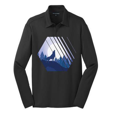 Howling Wolf Silk Touch Performance Long Sleeve Polo