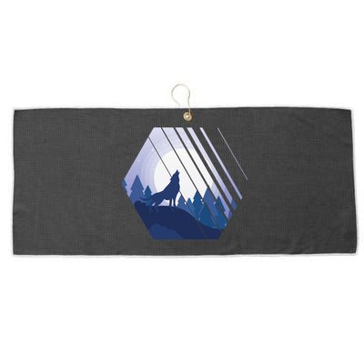 Howling Wolf Large Microfiber Waffle Golf Towel