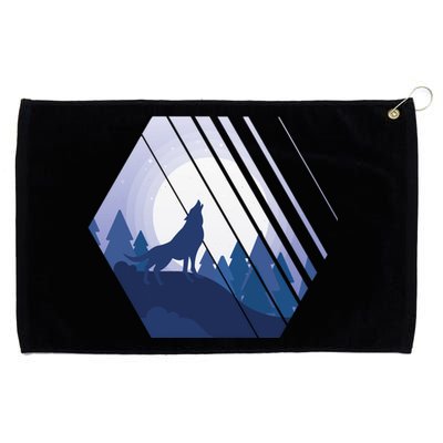 Howling Wolf Grommeted Golf Towel