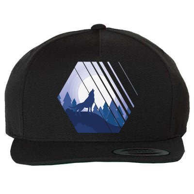 Howling Wolf Wool Snapback Cap