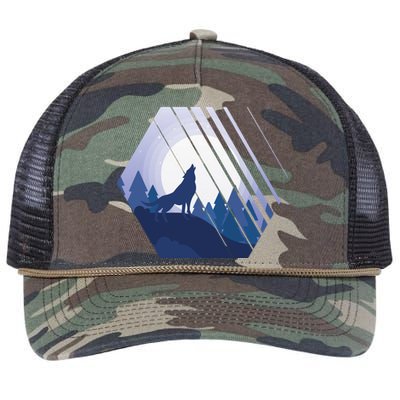 Howling Wolf Retro Rope Trucker Hat Cap