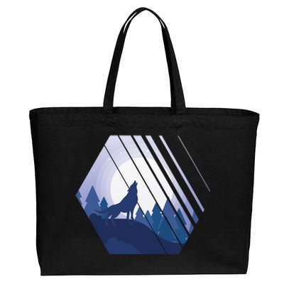 Howling Wolf Cotton Canvas Jumbo Tote