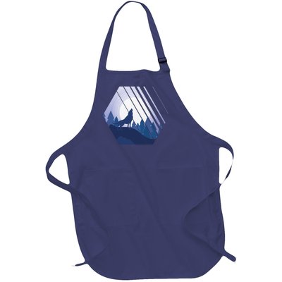 Howling Wolf Full-Length Apron With Pockets