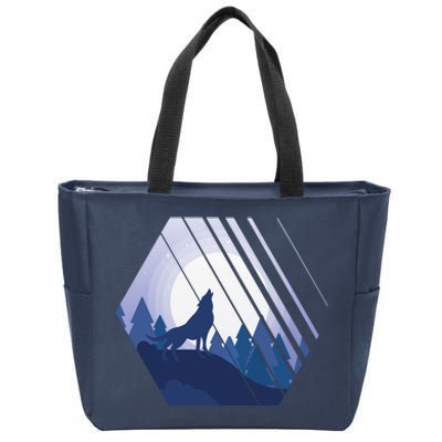 Howling Wolf Zip Tote Bag