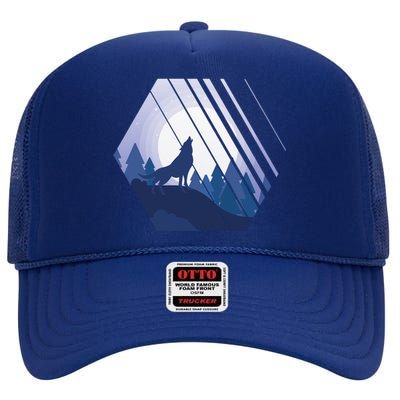 Howling Wolf High Crown Mesh Back Trucker Hat