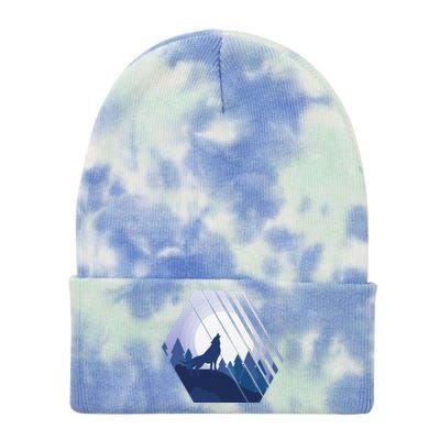 Howling Wolf Tie Dye 12in Knit Beanie