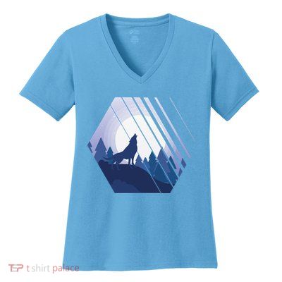 Howling Wolf Women's V-Neck T-Shirt