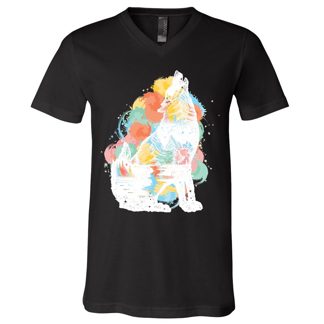 Howling Wolf Wilderness V-Neck T-Shirt