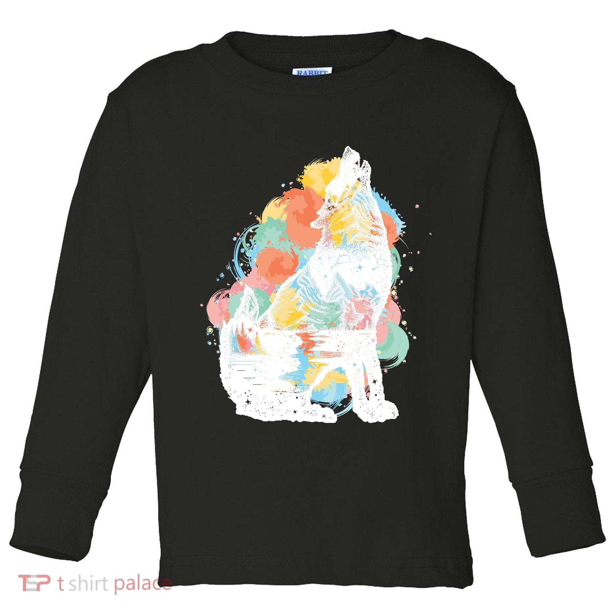 Howling Wolf Wilderness Toddler Long Sleeve Shirt