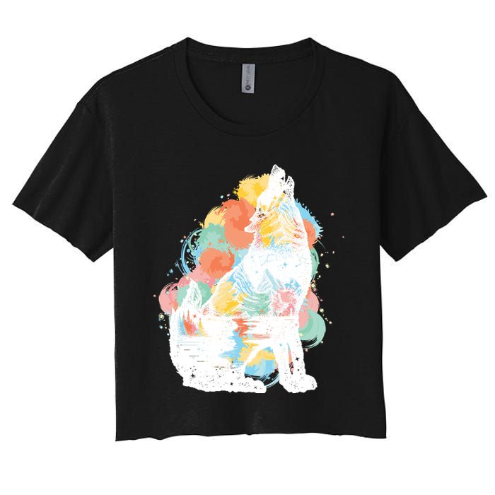 Howling Wolf Wilderness Women's Crop Top Tee