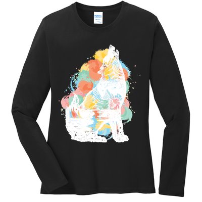 Howling Wolf Wilderness Ladies Long Sleeve Shirt