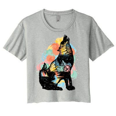 Howling Wolf Wilderness Women's Crop Top Tee