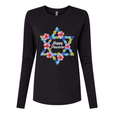 Happy Passover 2023 Star Of David Pesach Jewish Matzo Womens Cotton Relaxed Long Sleeve T-Shirt