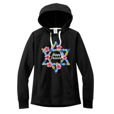 Happy Passover 2023 Star Of David Pesach Jewish Matzo Women's Fleece Hoodie