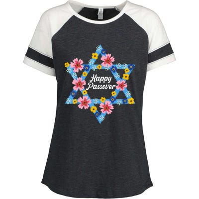 Happy Passover 2023 Star Of David Pesach Jewish Matzo Enza Ladies Jersey Colorblock Tee