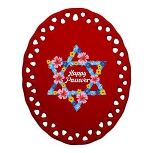 Happy Passover 2023 Star Of David Pesach Jewish Matzo Ceramic Oval Ornament