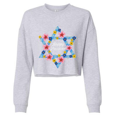 Happy Passover 2023 Star Of David Pesach Jewish Matzo Cropped Pullover Crew