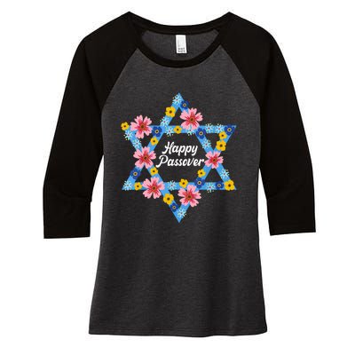 Happy Passover 2023 Star Of David Pesach Jewish Matzo Women's Tri-Blend 3/4-Sleeve Raglan Shirt