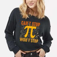 Happy Pi 314 Day Cant Stop Wont Stop Cropped Pullover Crew