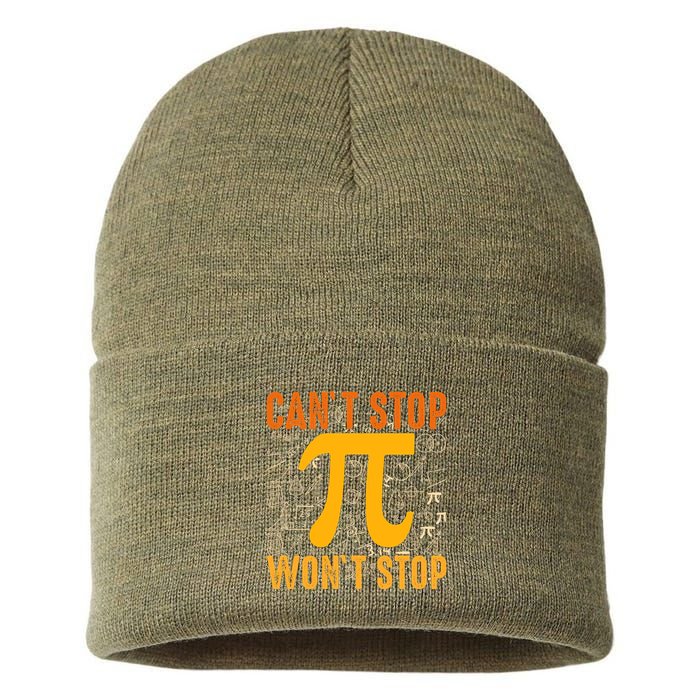 Happy Pi 314 Day Cant Stop Wont Stop Sustainable Knit Beanie