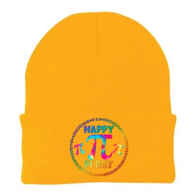 Happy Pi 3.14 Day Rainbow Tie Dye Knit Cap Winter Beanie